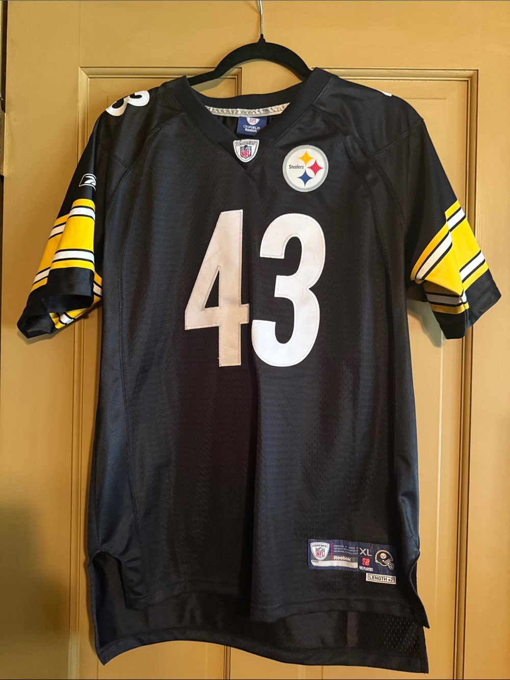 Pittsburgh Steelers #43 Black & Gold Football Jersey- Kids XL